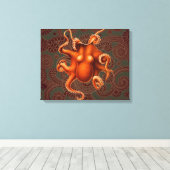 Octopus Zee Monster Creature Cephalapod  Canvas Afdruk (Insitu (Houten vloer))