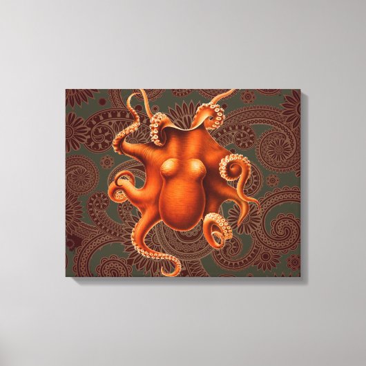 Octopus Zee Monster Creature Cephalapod  Canvas Afdruk (Voorkant)