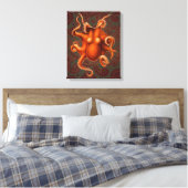 Octopus Zee Monster Creature Cephalapod Canvas Afdruk (Insitu (Slaapkamer))