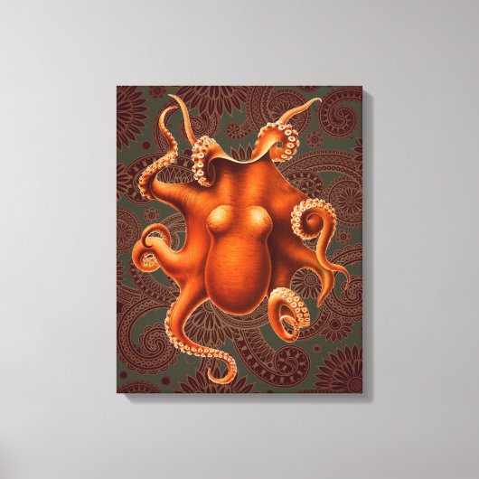 Octopus Zee Monster Creature Cephalapod Canvas Afdruk (Voorkant)