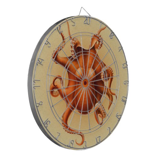 Octopus Zee Monster Creature Cephalapod  Dartbord (Voorkant Links)