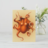 Octopus Zee Monster Creature Cephalapod  Kaart (Staand voorkant)