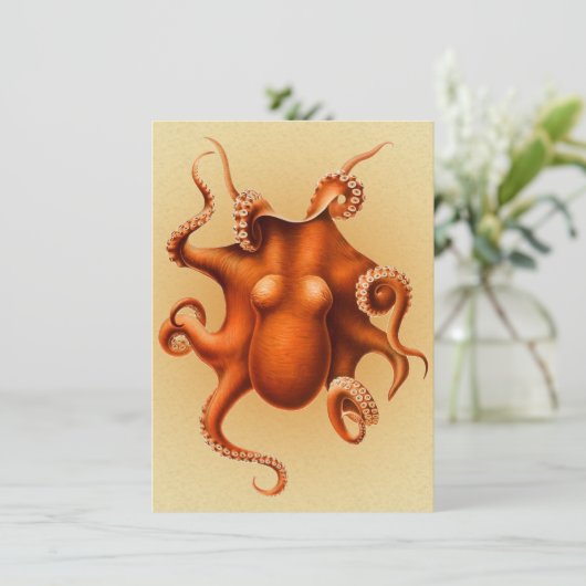 Octopus Zee Monster Creature Cephalapod  Kaart (Staand voorkant)