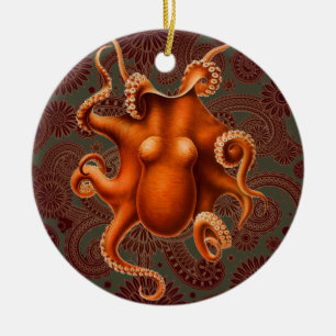 Octopus Zee Monster Creature Cephalapod  Keramisch Ornament