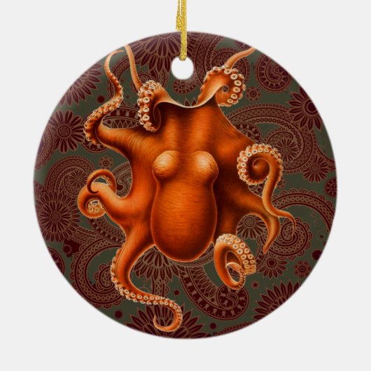 Octopus Zee Monster Creature Cephalapod  Keramisch Ornament (Achterkant)