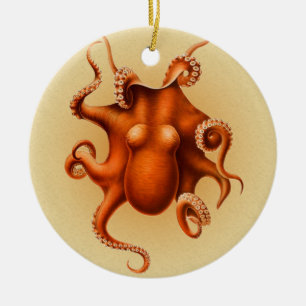Octopus Zee Monster Creature Cephalapod Keramisch Ornament