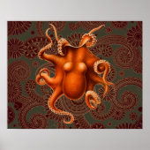 Octopus Zee Monster Creature Cephalapod Poster (Voorkant)