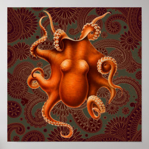 Octopus Zee Monster Creature Cephalapod Poster