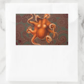Octopus Zee Monster Creature Cephalapod  Rechthoekige Sticker (Tas)