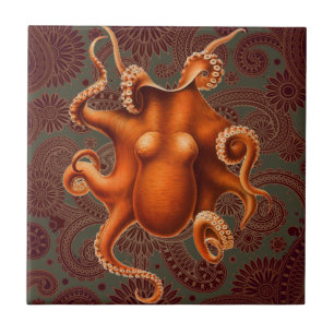 Octopus Zee Monster Creature Cephalapod  Tegeltje
