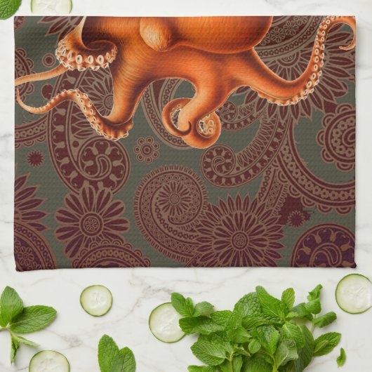 Octopus Zee Monster Creature Cephalapod  Theedoek (Gevouwen)