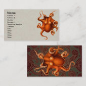 Octopus Zee Monster Creature Cephalapod  Visitekaartje (Voorkant / Achterkant)
