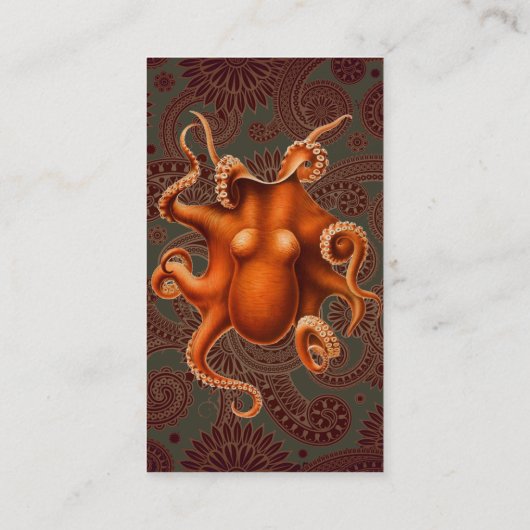 Octopus Zee Monster Creature Cephalapod Visitekaartje (Achterkant)