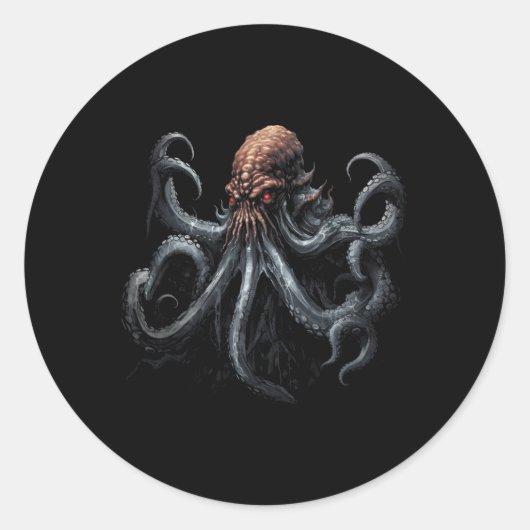 Octopus Zee Monster Krakens Geweldige Ronde Sticker (Voorkant)