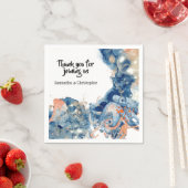 Octopus zee schepsels marineblauw sinaasappel zeel servet (Insitu)