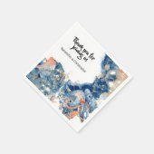 Octopus zee schepsels marineblauw sinaasappel zeel servet (Hoek)