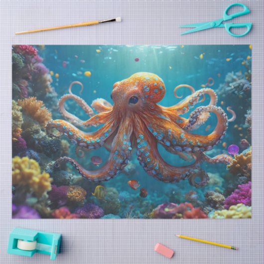 Octopus Zee tissuepapier (Craft)