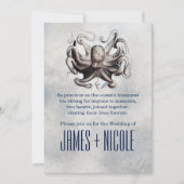  Octopus Zee Zout Strand Bruiloft Uitnodigingen (Voorkant)