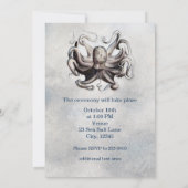  Octopus Zee Zout Strand Bruiloft Uitnodigingen (Achterkant)