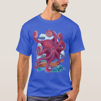 Octopus zeedier schip dier cadeau octopus fam t-shirt