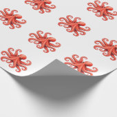 Octopus Zeeleven Oceandier Ontwerp Cadeaupapier (Hoek)