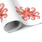 Octopus Zeeleven Oceandier Ontwerp Cadeaupapier (Rol Hoek)