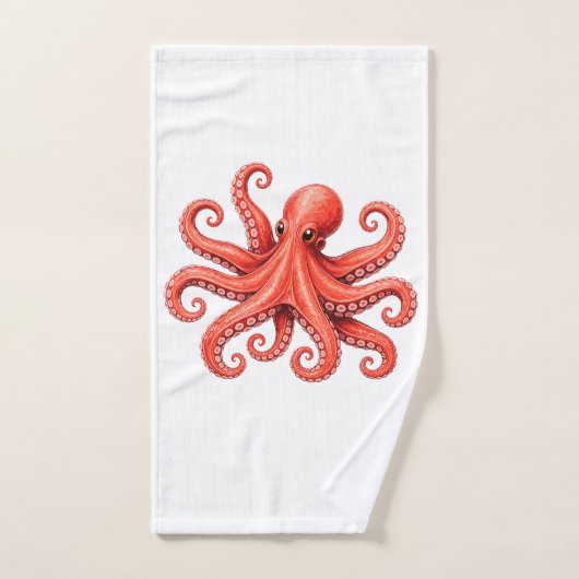 Octopus Zeeleven Oceandier Ontwerp Handdoek (Handdoek)