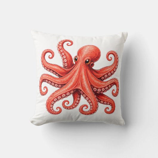 Octopus Zeeleven Oceandier Ontwerp Kussen (Voorkant)