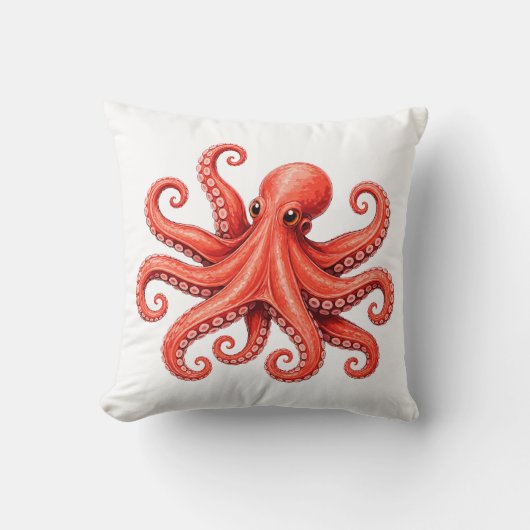Octopus Zeeleven Oceandier Ontwerp Kussen (Voorkant)
