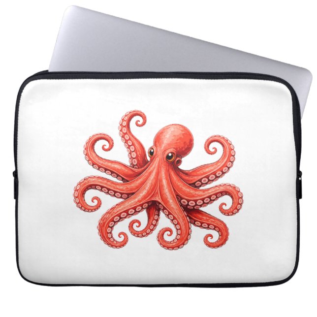 Octopus Zeeleven Oceandier Ontwerp Laptop Sleeve (Voorkant)
