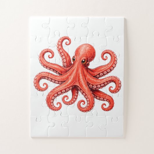 Octopus Zeeleven Oceandier Ontwerp Legpuzzel (Verticaal)