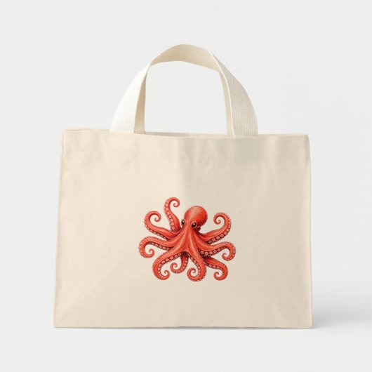 Octopus Zeeleven Oceandier Ontwerp Mini Tote Bag (Voorkant)