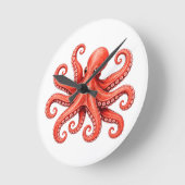 Octopus Zeeleven Oceandier Ontwerp Ronde Klok (Hoek)