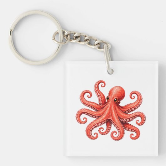 Octopus Zeeleven Oceandier Ontwerp Sleutelhanger (voorkant)