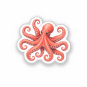 Octopus Zeeleven Oceandier Ontwerp Sticker (Voorkant)