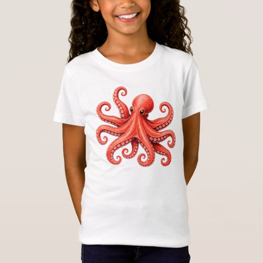 Octopus Zeeleven Oceandier Ontwerp T-shirt (Voorkant)