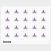 Octopus Zeeleven Vintage  Ronde Sticker (Vel)