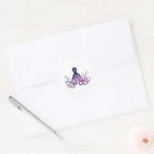 Octopus Zeeleven Vintage  Ronde Sticker (Envelop)