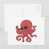 Octopus Zonnebril Briefkaart (Voorkant / Achterkant)