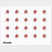 Octopus zonnebril ronde sticker (Vel)