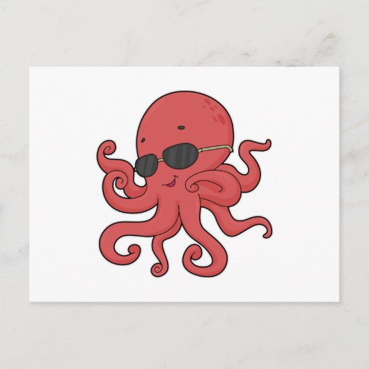 Octopus Zonnebrillen Briefkaart (Voorkant)