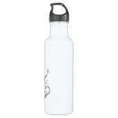 octopus, zwart en wit, waterfles (Achterkant)