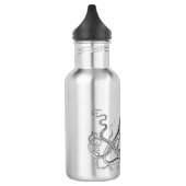octopus, zwart en wit, waterfles (Links)