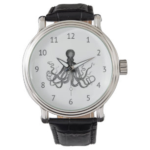  Octopus Zwart op wit horloge