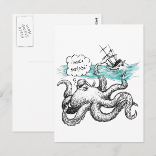 Octopusaanval Briefkaart (Voorkant / Achterkant)