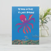 Octopusfeestje Kaart (Staand voorkant)
