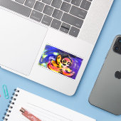 Octopusgolf Sticker (Laptop met iPhone)