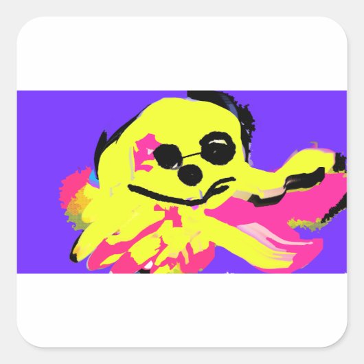 Octopusliefde vierkante sticker (Voorkant)