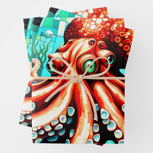 Octopusmozaïek Inpakpapier Vel (In situ)