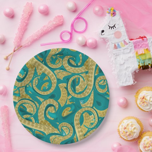 Octopuspapier Borden Papieren Bordje (Feest)